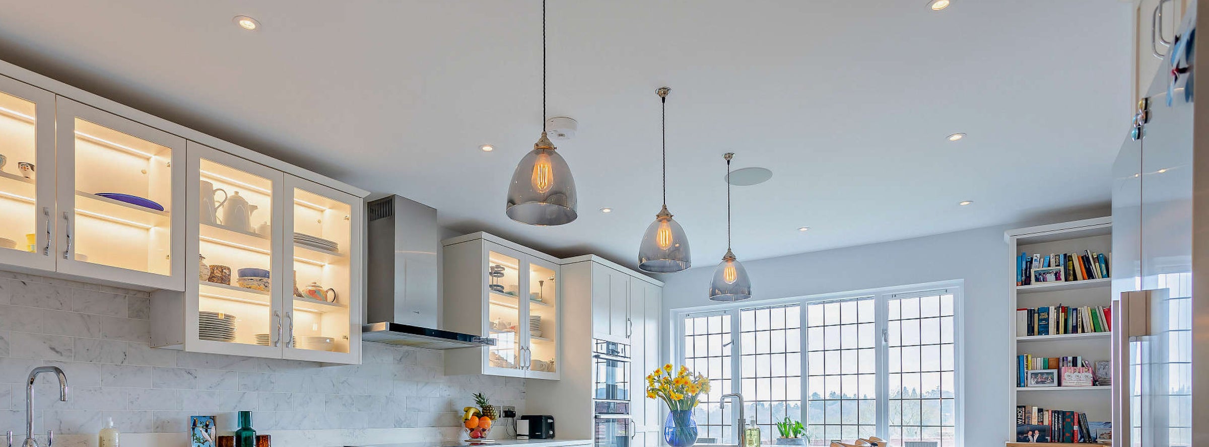 Image showing pendant lights in a kitchen