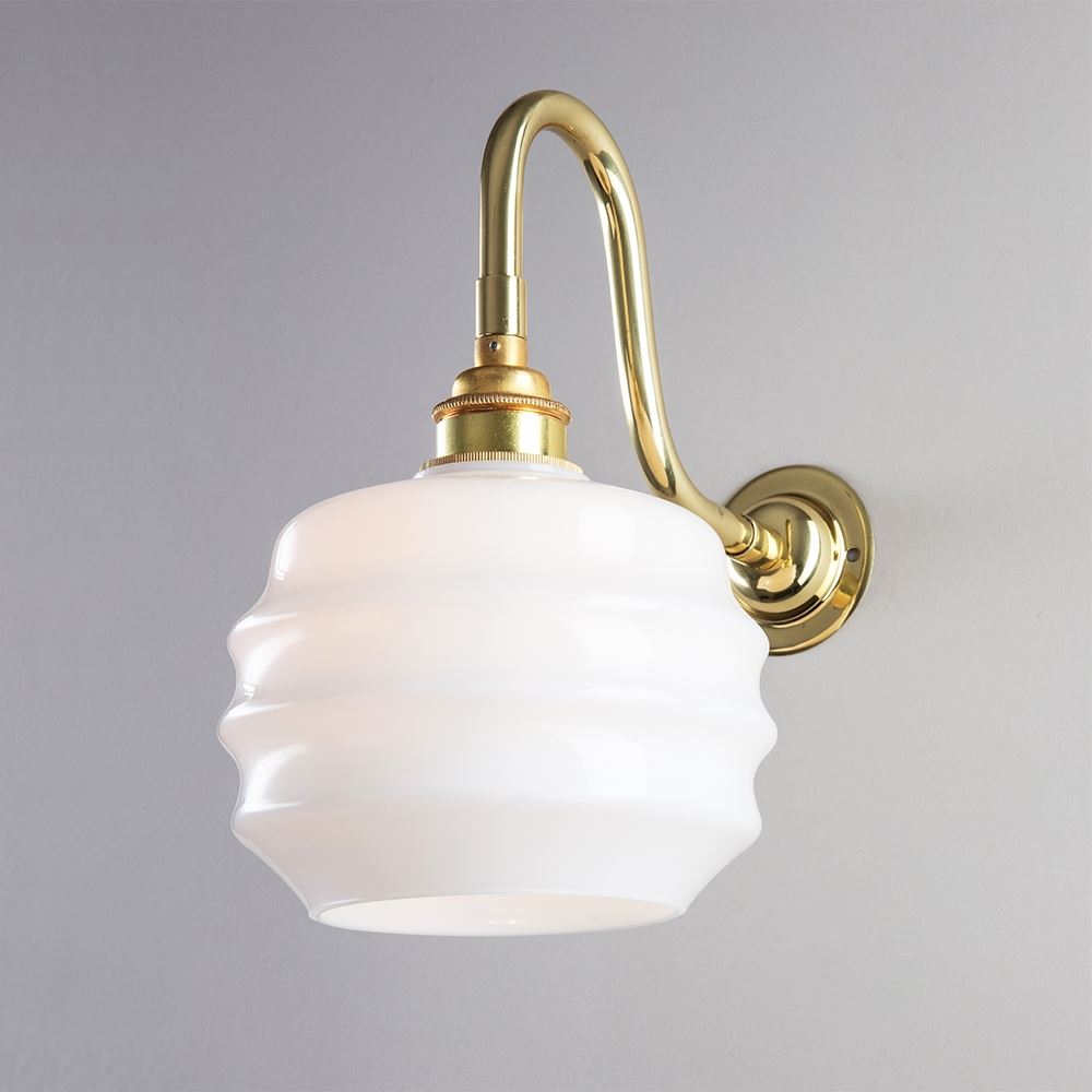 An Old School Electric Deco Opal Glass Wall Light, perfect for lighting fixtures.