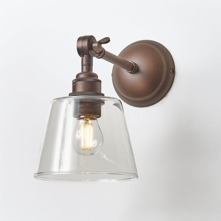 Tapered Blown Wall Light : Adjustable Arm