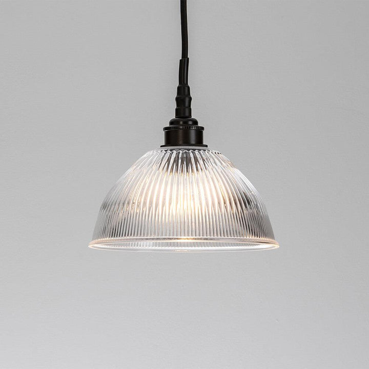 An Old School Electric Prismatic Dome Bathroom Pendant Light, perfect for lighting fixtures.