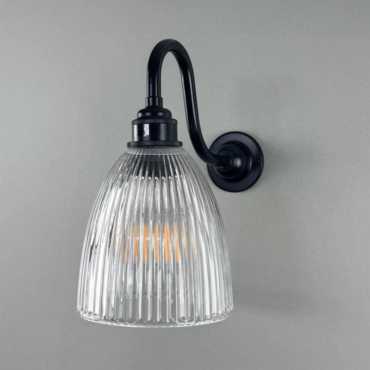 Old School Electric Elongated Prismatic Wall Light - Swan Arm