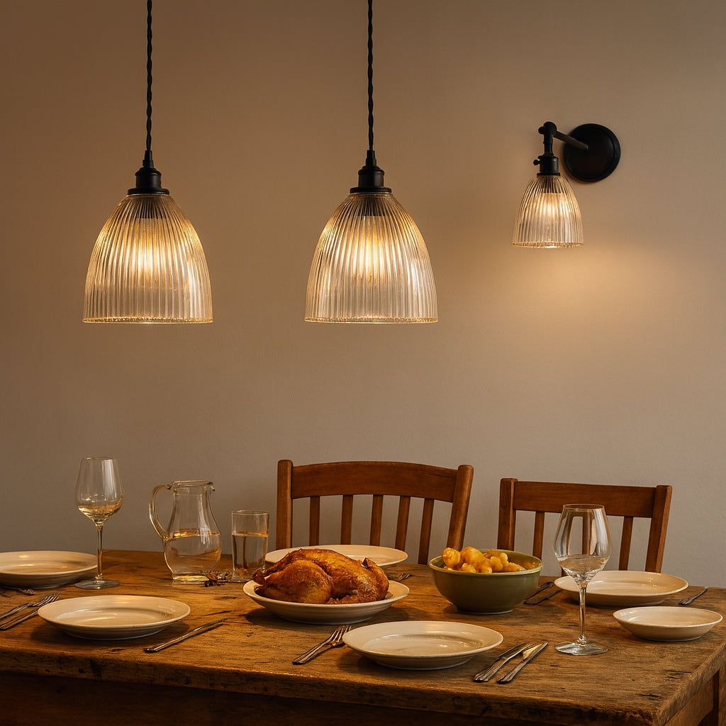 Elongated Prismatic Pendant Light