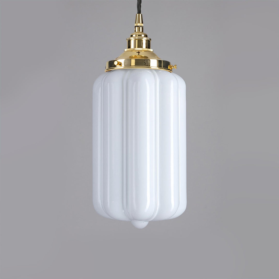Old School Electric Ellington Pendant Light : Opal Glass