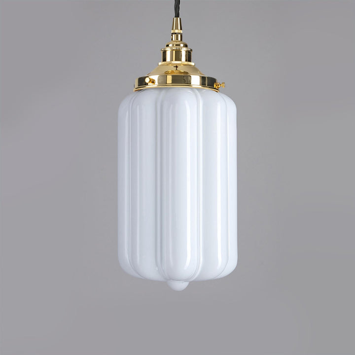 Old School Electric Ellington Pendant Light : Opal Glass