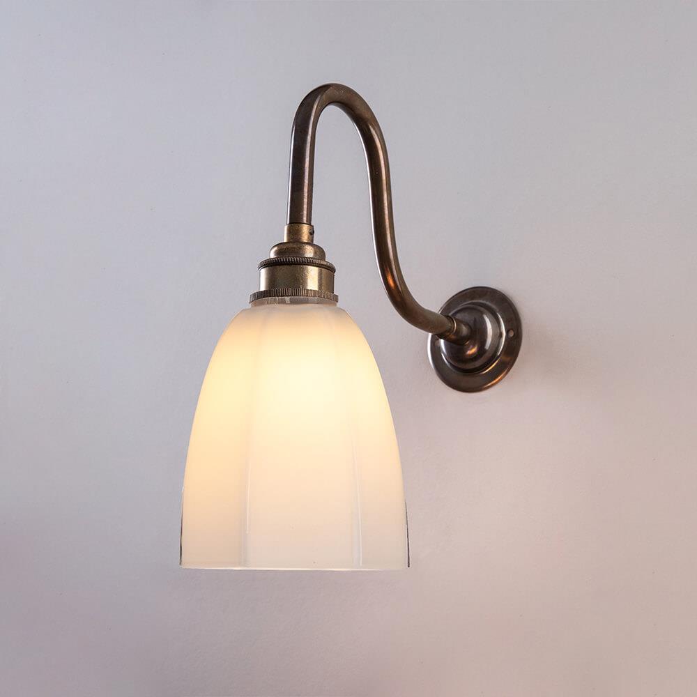 Gatsby Wall Light : Swan Arm : Bathroom Version