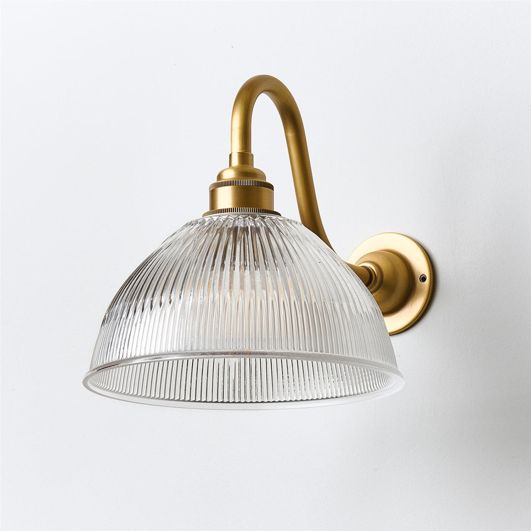Prismatic Dome Wall Light : Swan Arm : Bathroom Version