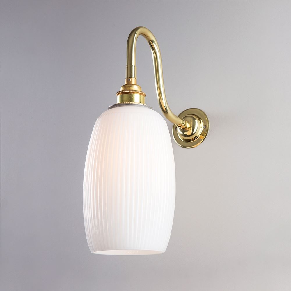 An Old School Electric Gillespie Wall Light with a white glass shade, perfect for any electric lights setting.