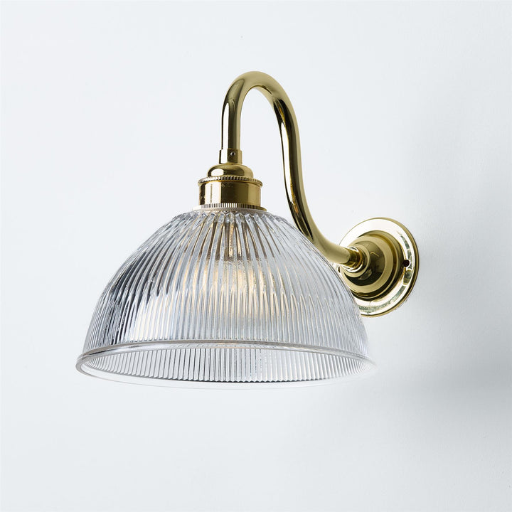 Prismatic Dome Wall Light : Swan Arm : Bathroom Version