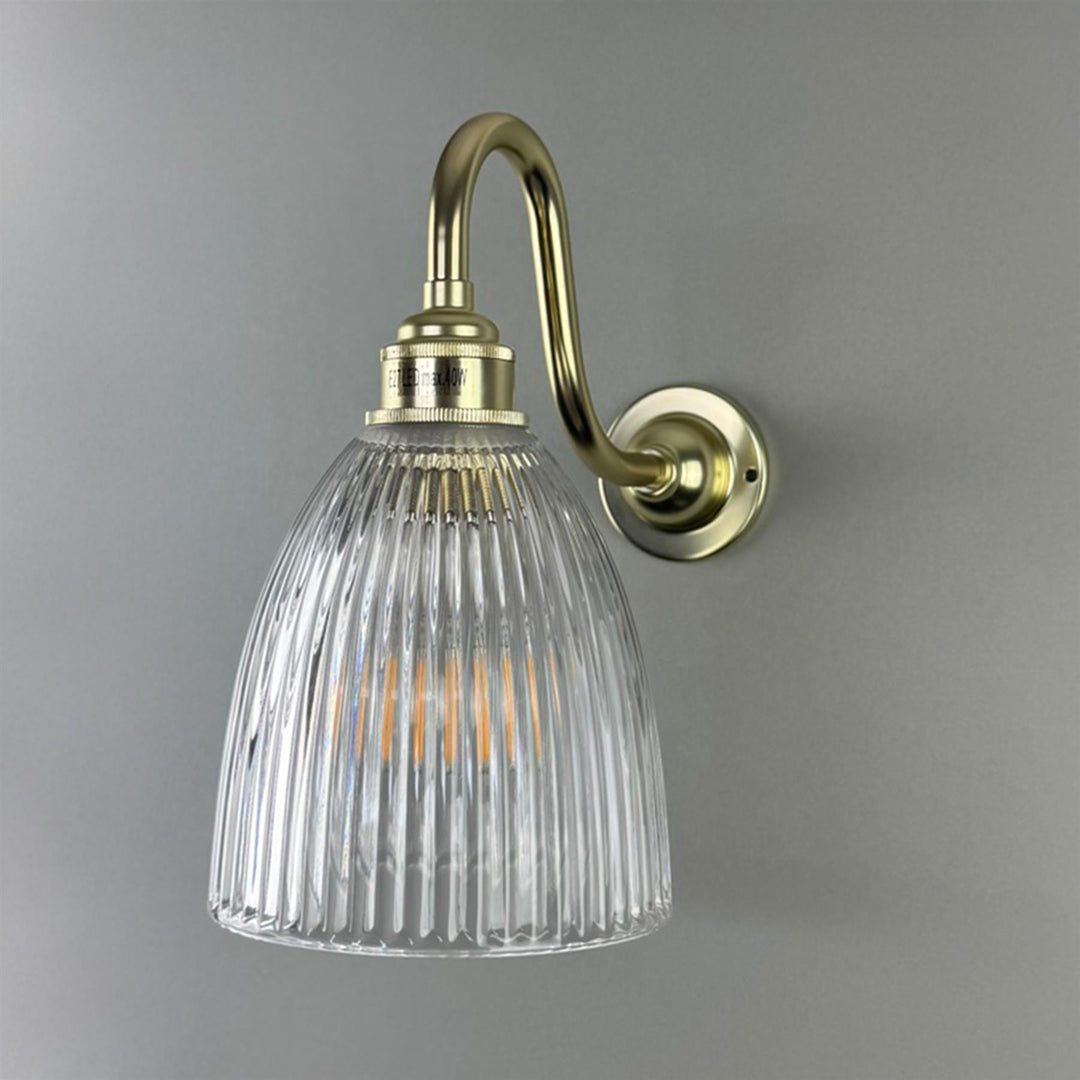 Old School Electric Elongated Prismatic Wall Light - Swan Arm