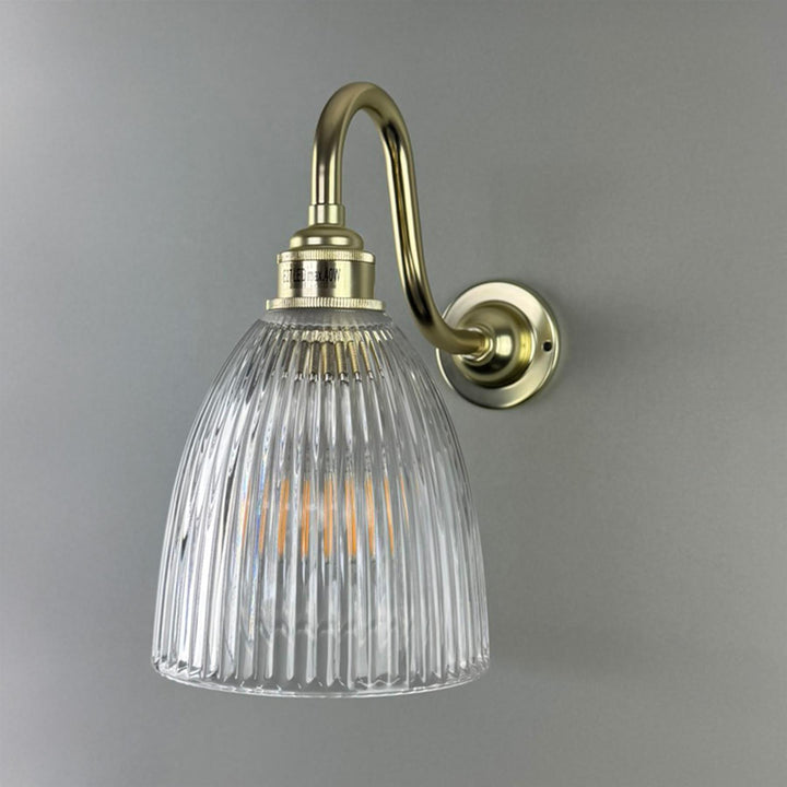 Old School Electric Elongated Prismatic Wall Light - Swan Arm