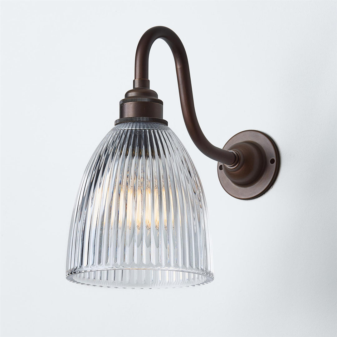 Elongated Prismatic Swan Arm Wall Light : Bathroom Version