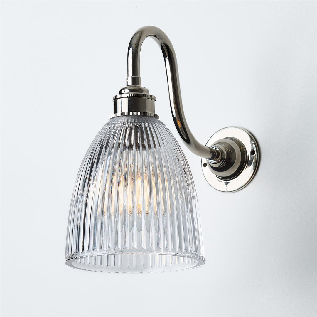 Elongated Prismatic Swan Arm Wall Light : Bathroom Version