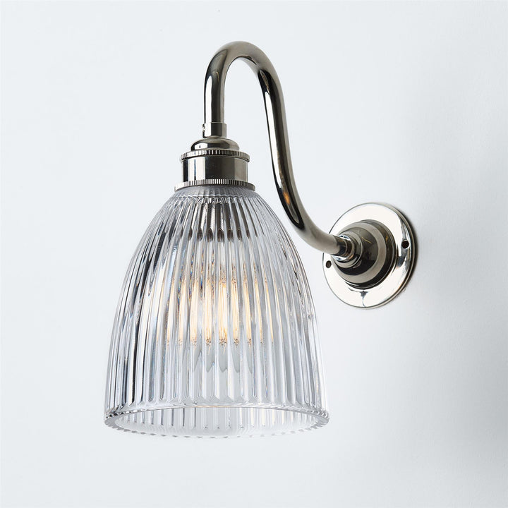 Elongated Prismatic Swan Arm Wall Light : Bathroom Version