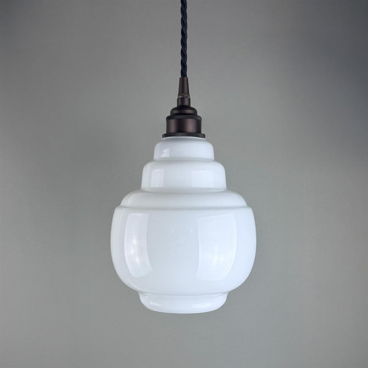 Barrel Opal Glass Pendant Light