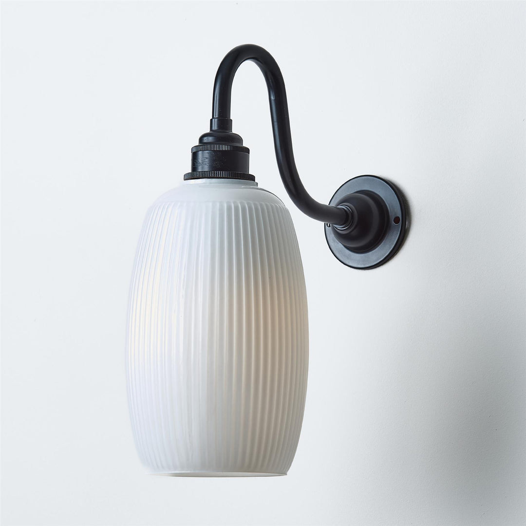 Gillespie Wall Light : Swan Arm : Bathroom Version