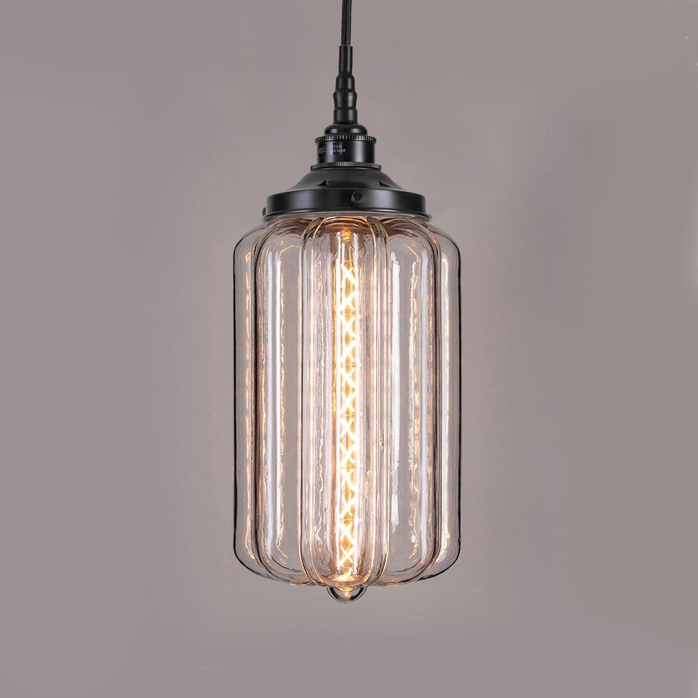 An Ellington Bathroom Pendant Light by Old School Electric, an industrial style pendant light with a glass shade, perfect for adding an edgy touch to any space.