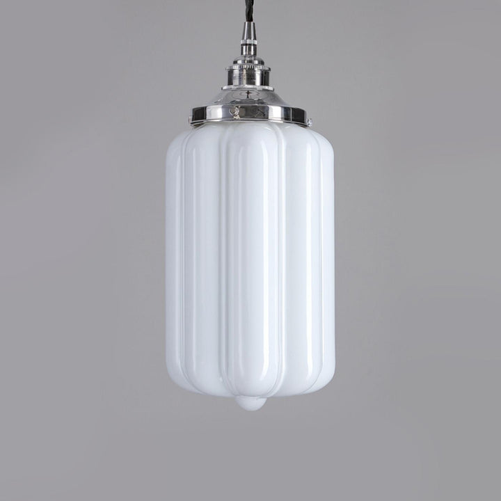 Old School Electric Ellington Pendant Light : Opal Glass