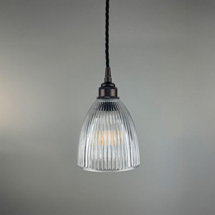 Elongated Prismatic Pendant Light