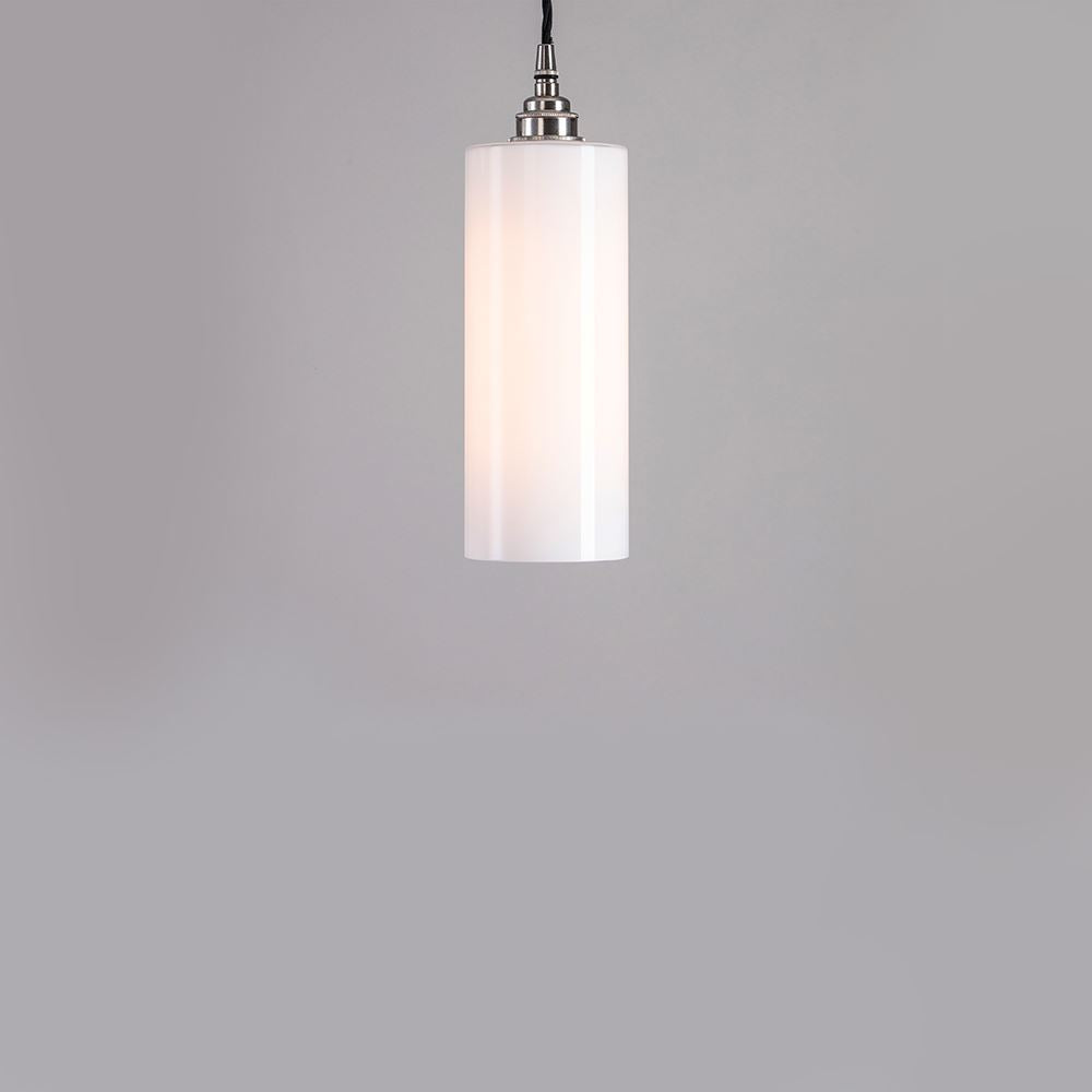 An Old School Electric Parker Pendant Light with a white glass shade, perfect for lighting fixtures.