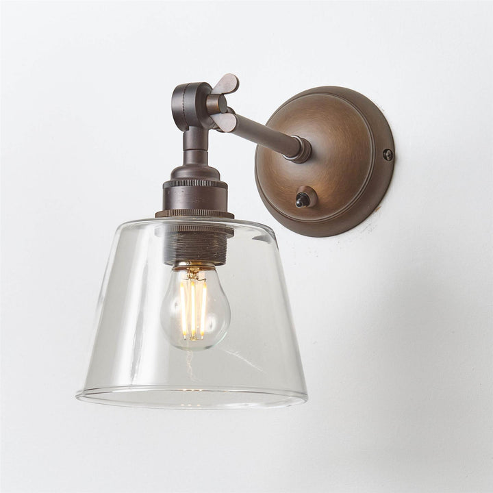 Tapered Blown Wall Light : Adjustable Arm