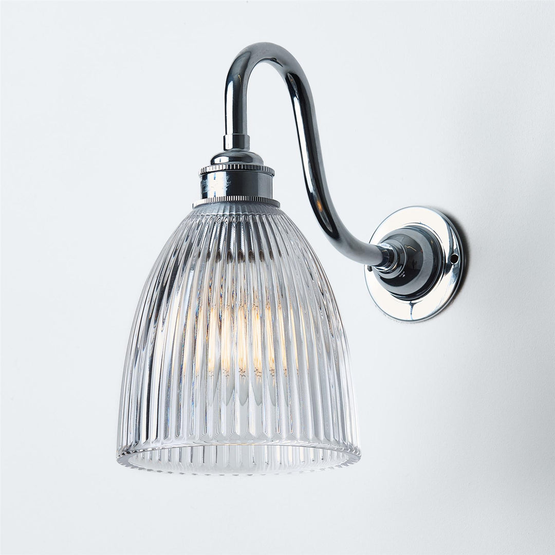 Elongated Prismatic Swan Arm Wall Light : Bathroom Version
