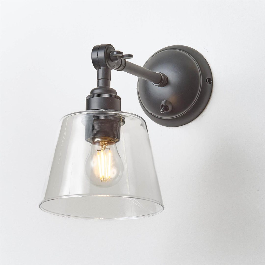Tapered Blown Wall Light : Adjustable Arm