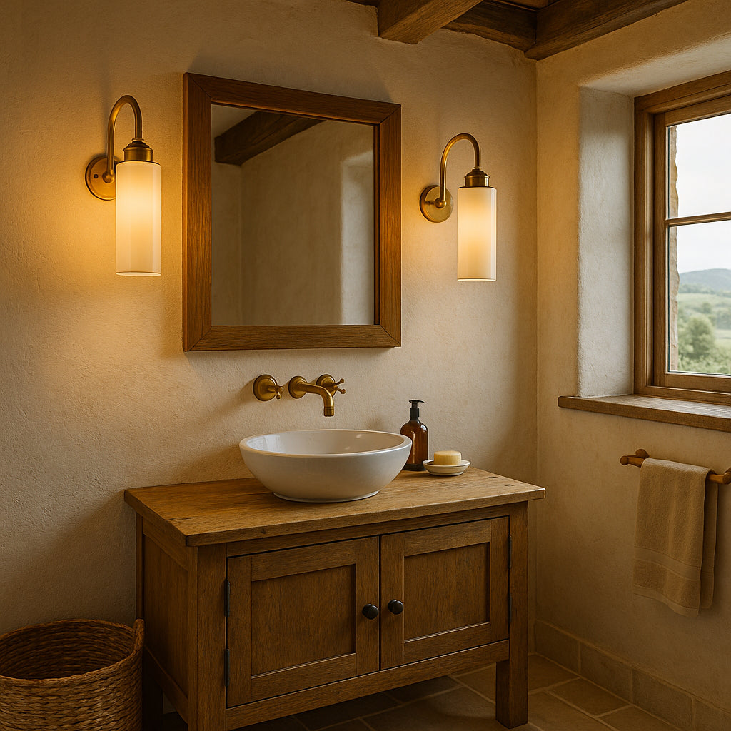 Parker Wall Light : Swan Arm : Bathroom Version