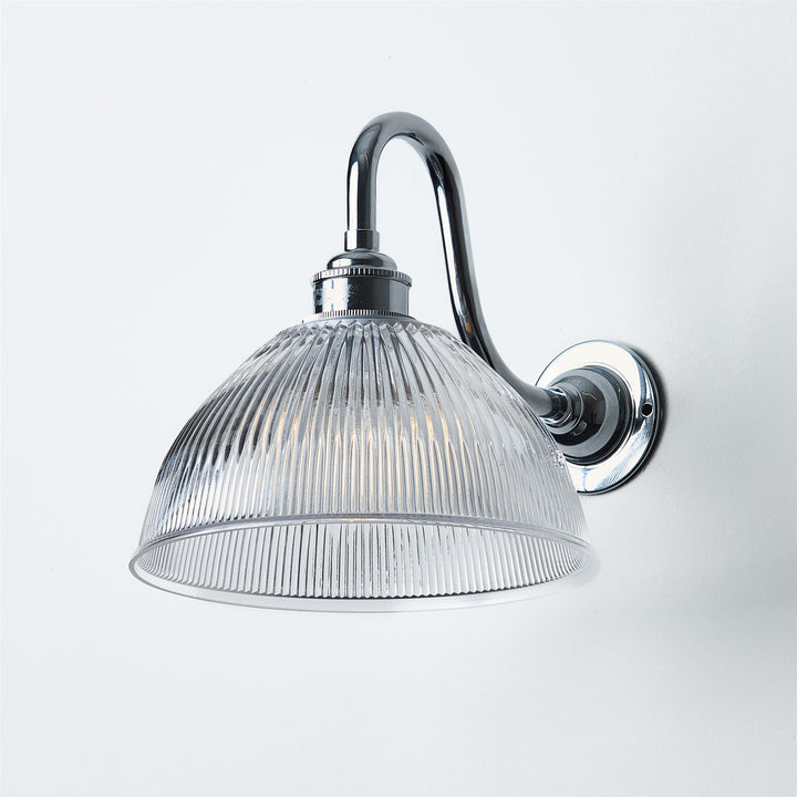 Prismatic Dome Wall Light : Swan Arm : Bathroom Version